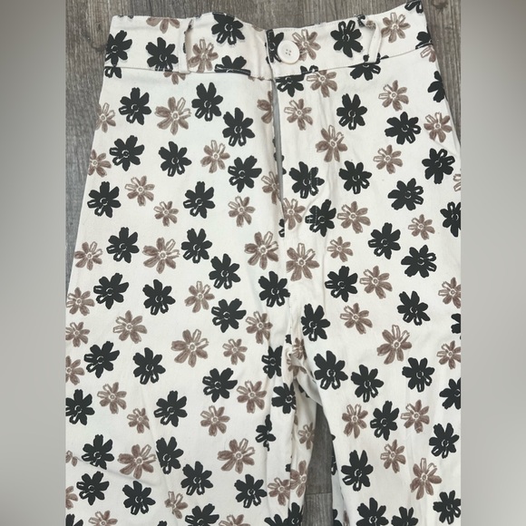 FLORAL PANTS JEANS DENIM SIZE SMALL - Picture 3 of 6